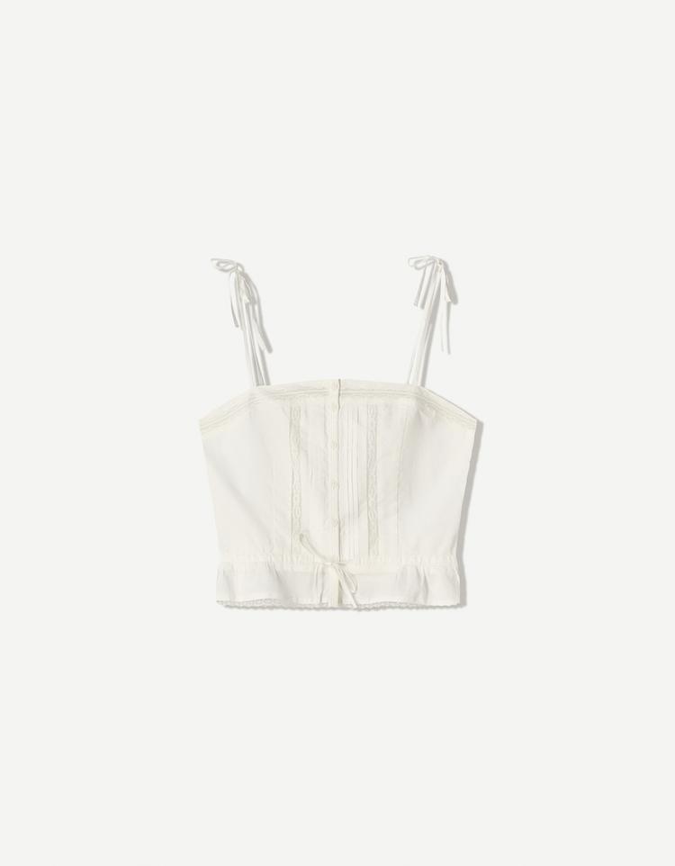 Strappy lace top with tie