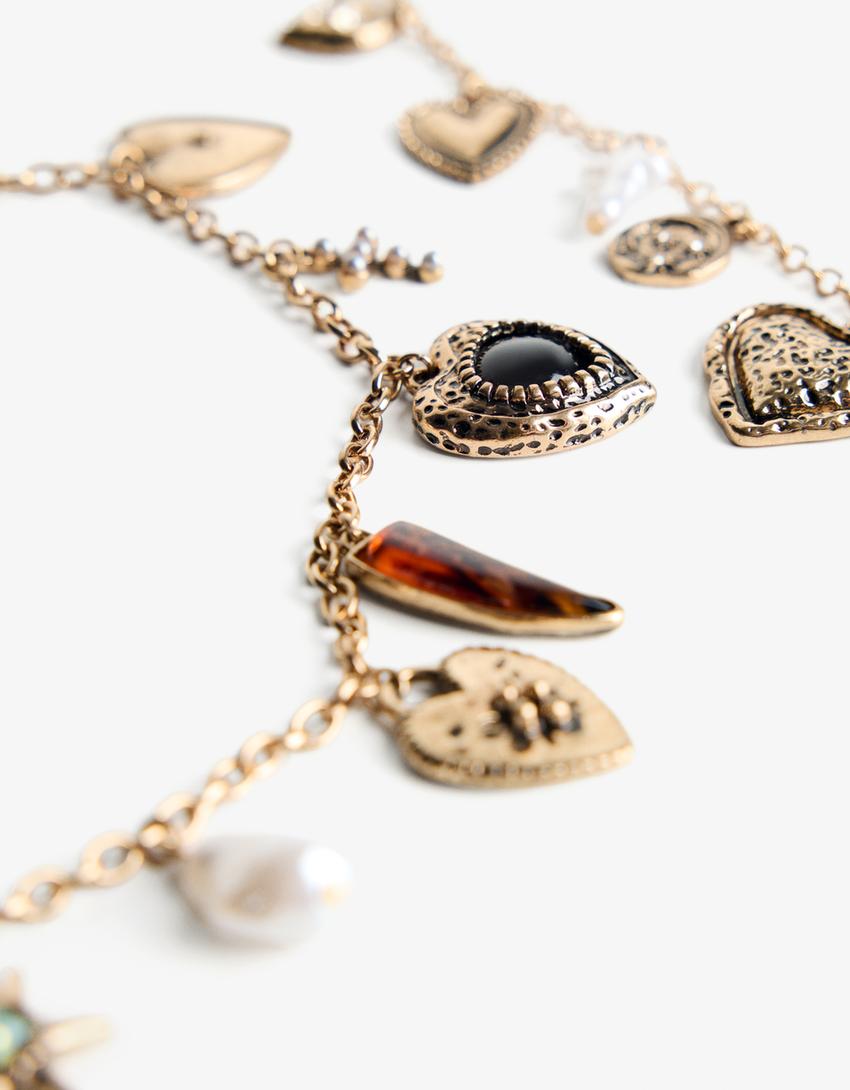 Collier multi pendentifs-Or-1