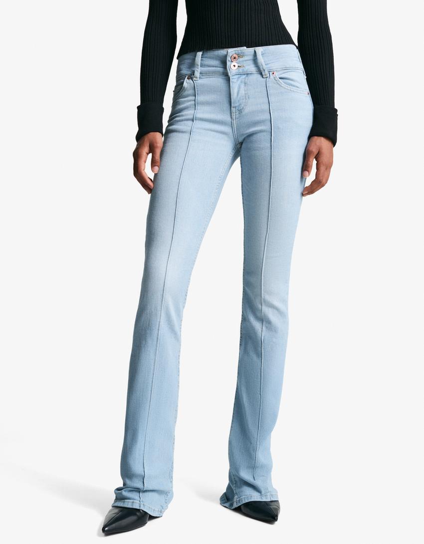 Low-rise boot-cut jeans-Light blue-2