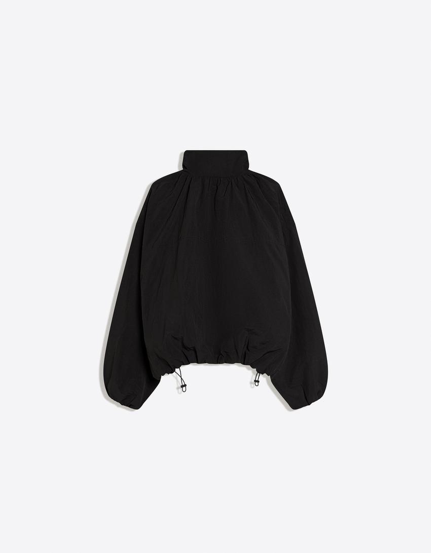 Voluminous technical jacket-Black