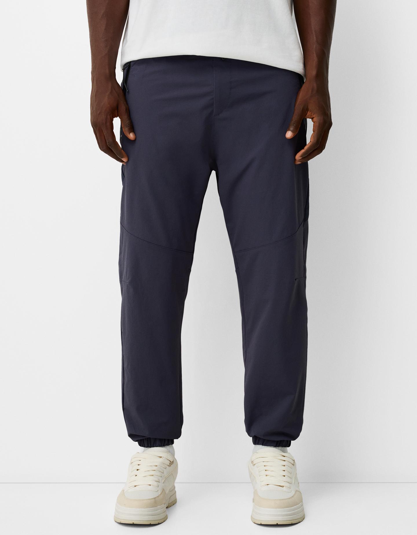 Bershka Pantaloni Jogger Tecnici Uomo M Azzurro