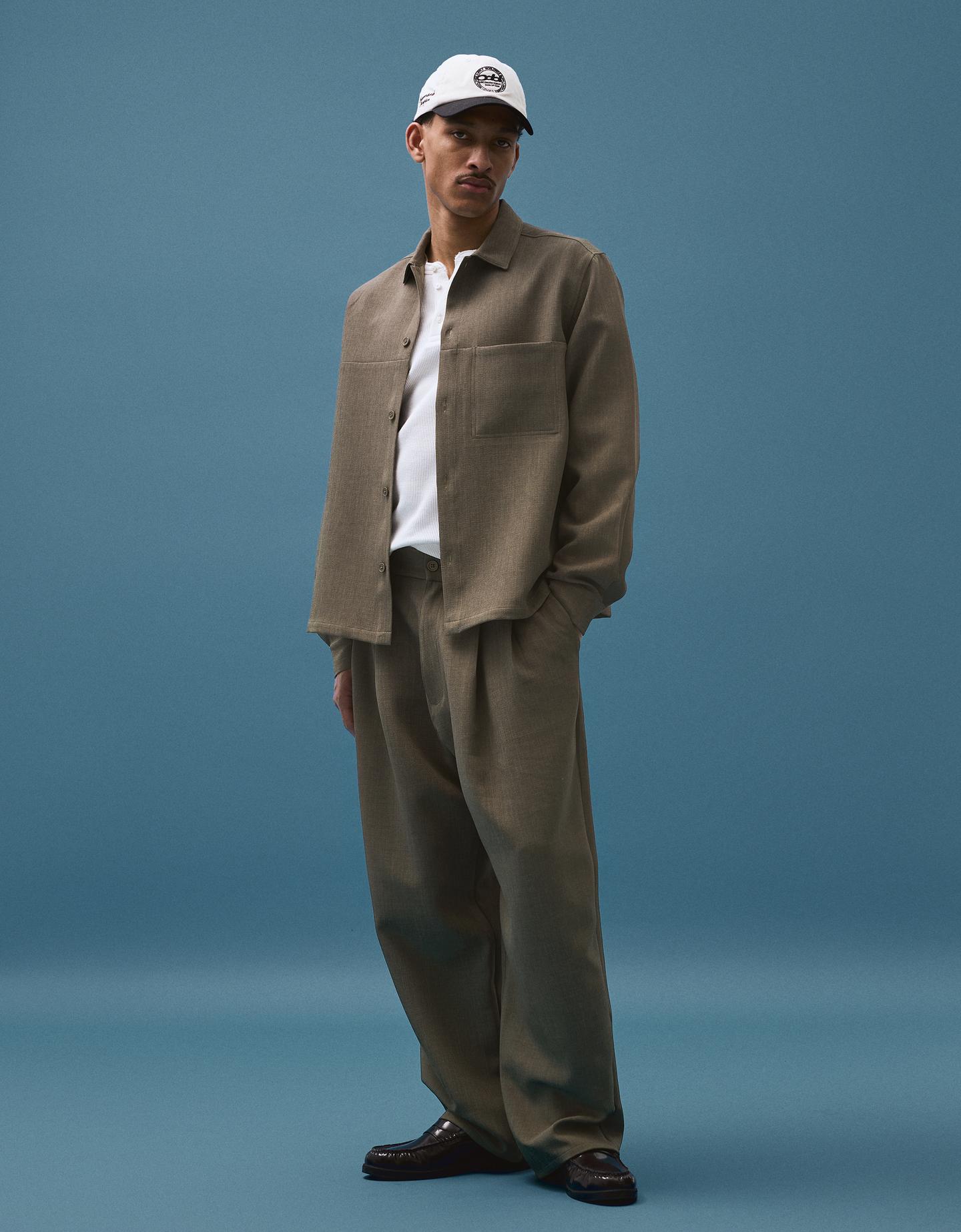 Bershka Pantaloni Super Baggy Tailored Fit Uomo Xs Kaki