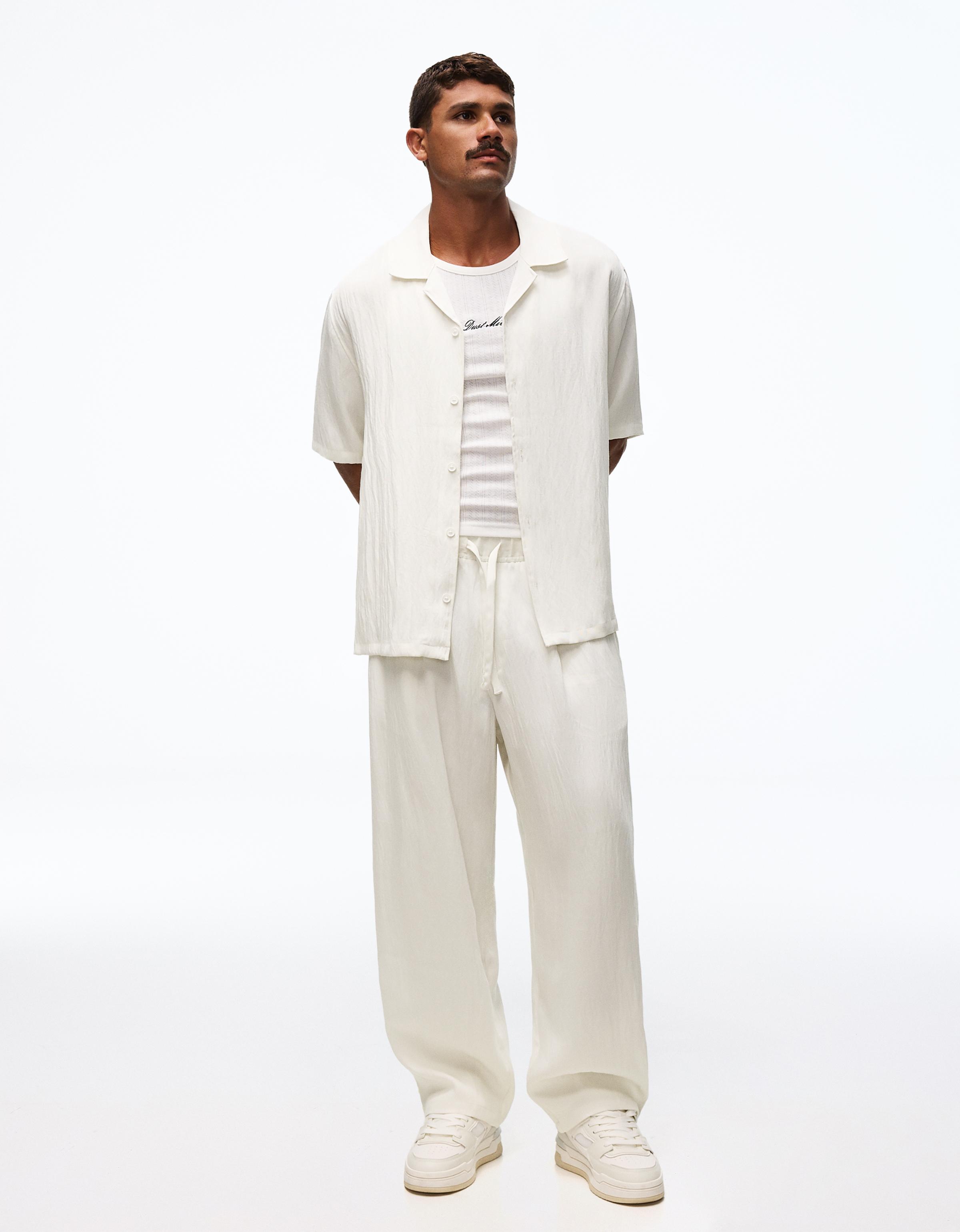 Rustic baggy trousers — White