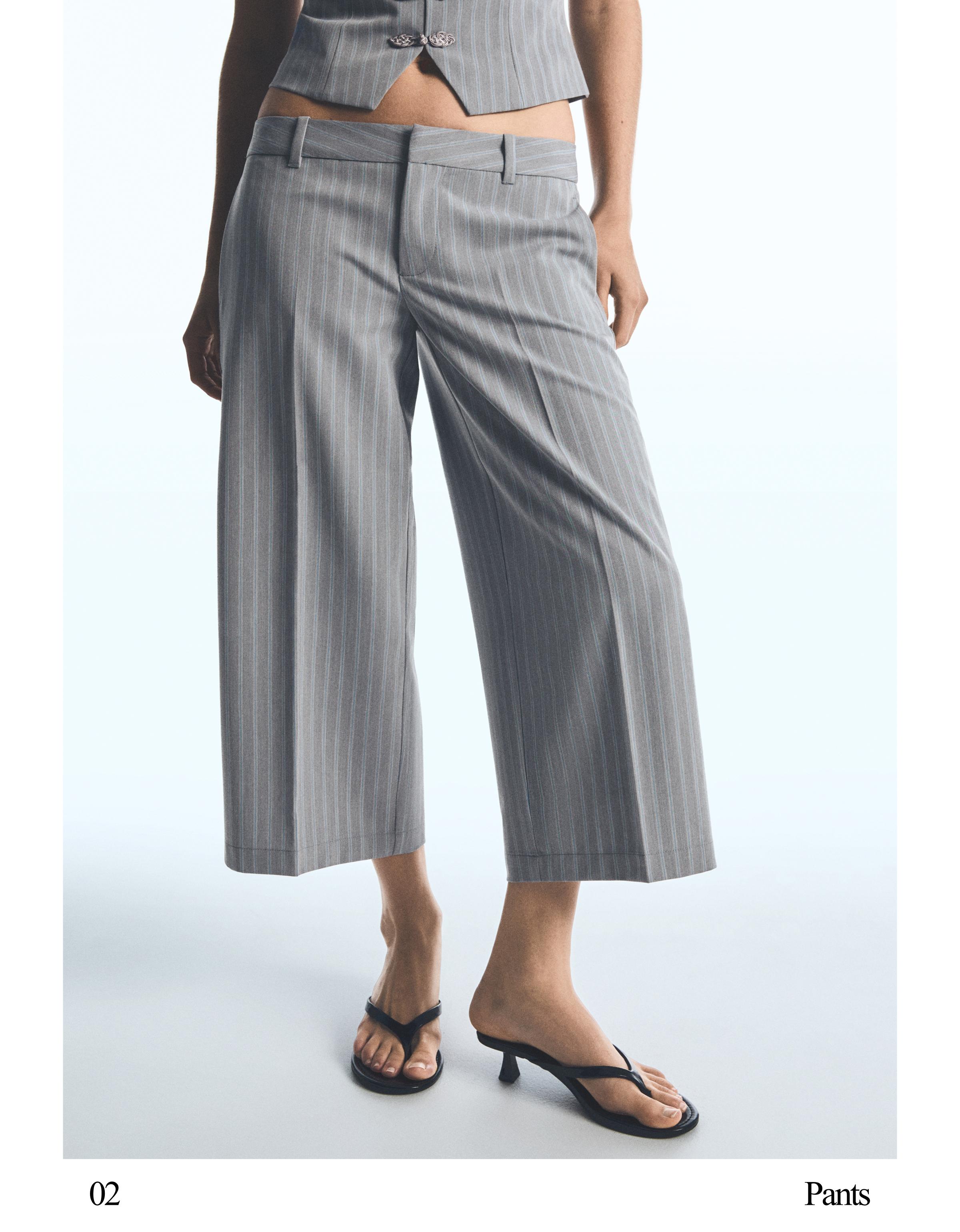 Straight-leg capris — Grey