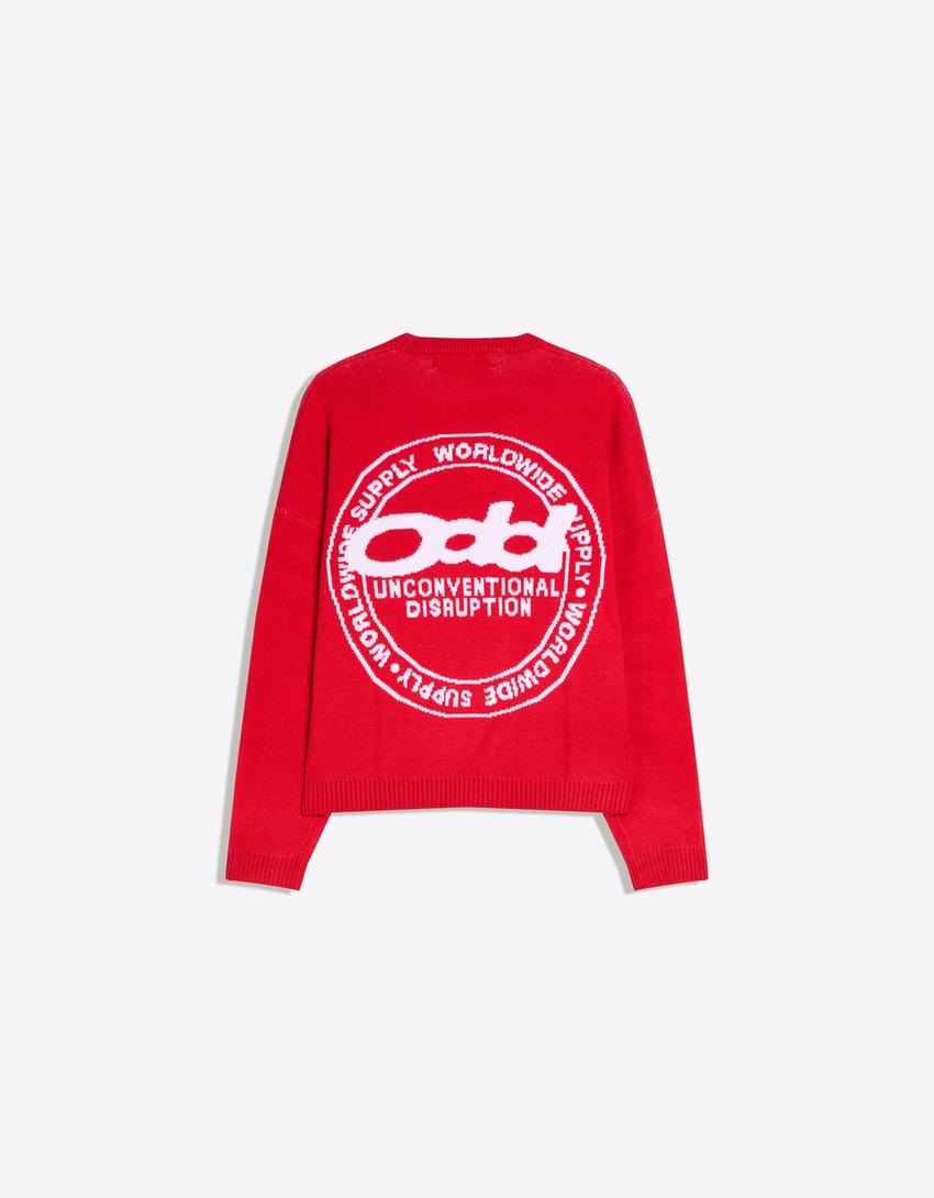 Pullover mit Jacquard-Print-Rot