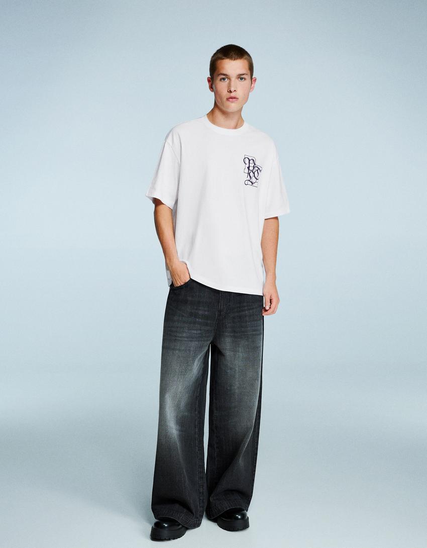 Short sleeve T-shirt with print-Off white