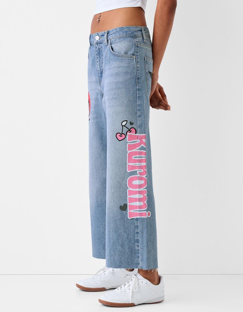 Kuromi culotte jeans-Light blue-1