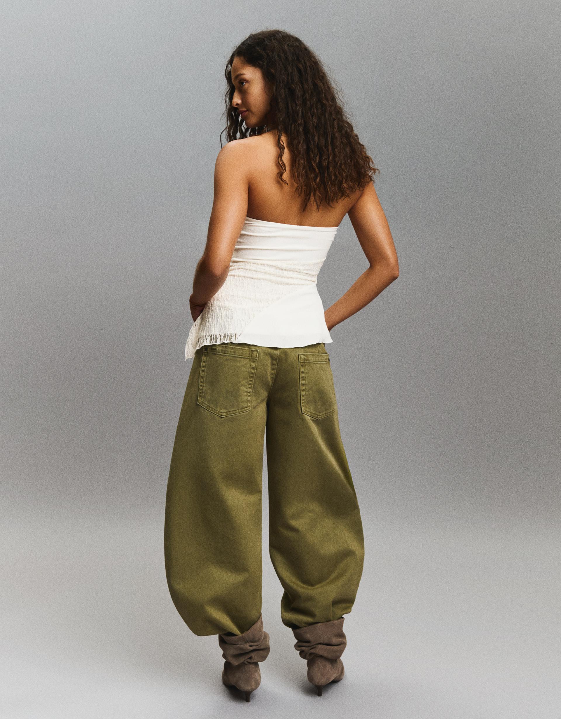 Asymmetric lace bandeau top