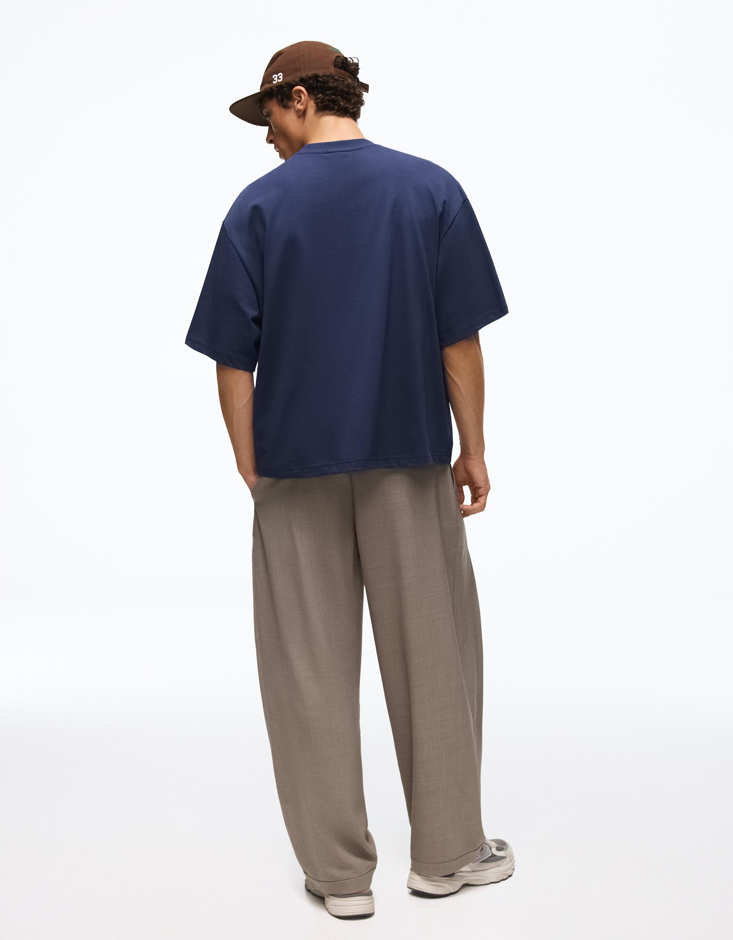 Bershka Tailored fit baggy pantolon görsel 2