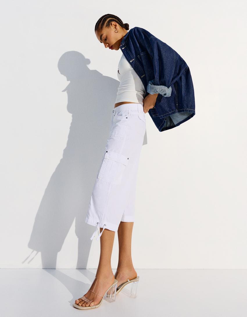 Vinil topuklu sandalet-Transparan