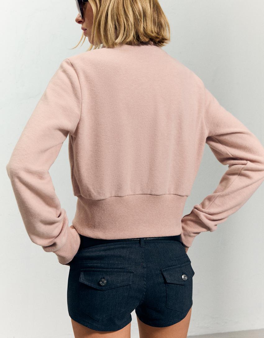 Sudadera cremallera-Rosa