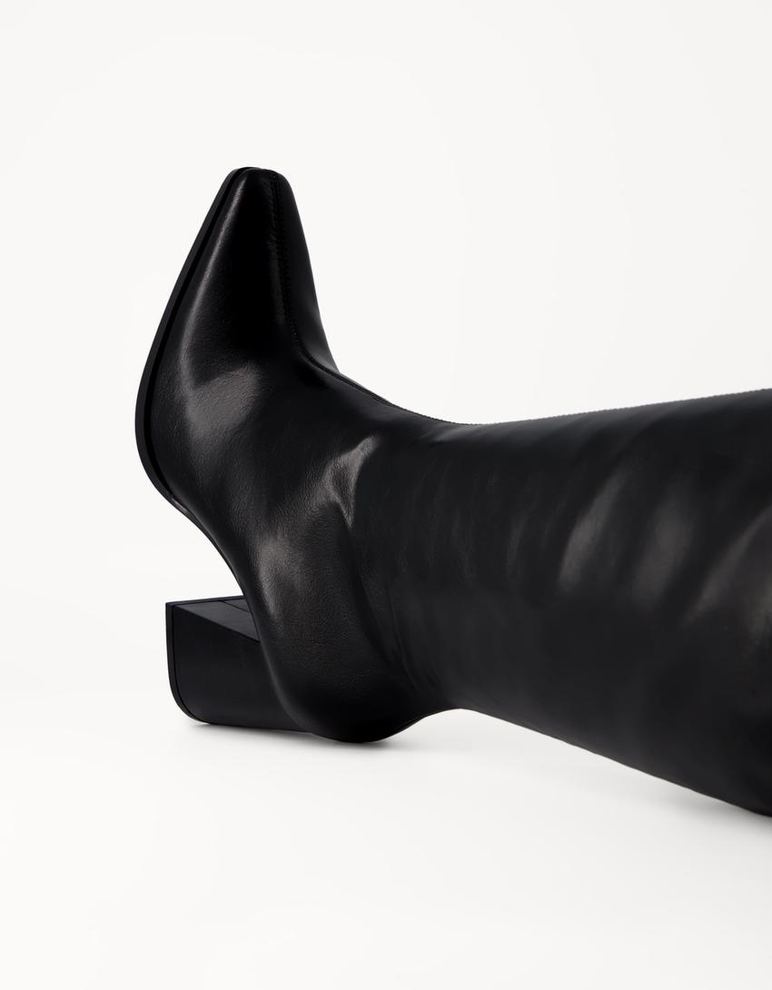 Bota tacón ancho-Negro-2