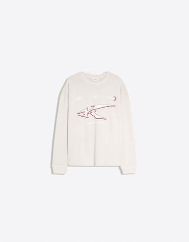 Acid-wash print long sleeve T-shirt — Grey 5