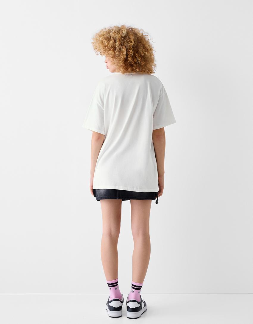 Short sleeve Kuromi print T-shirt-Off white