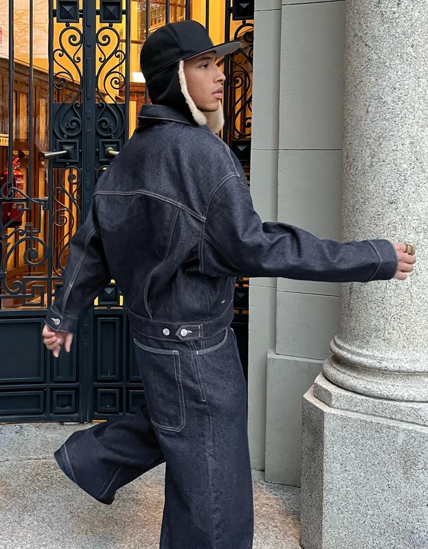 Denim trucker jacket-Navy