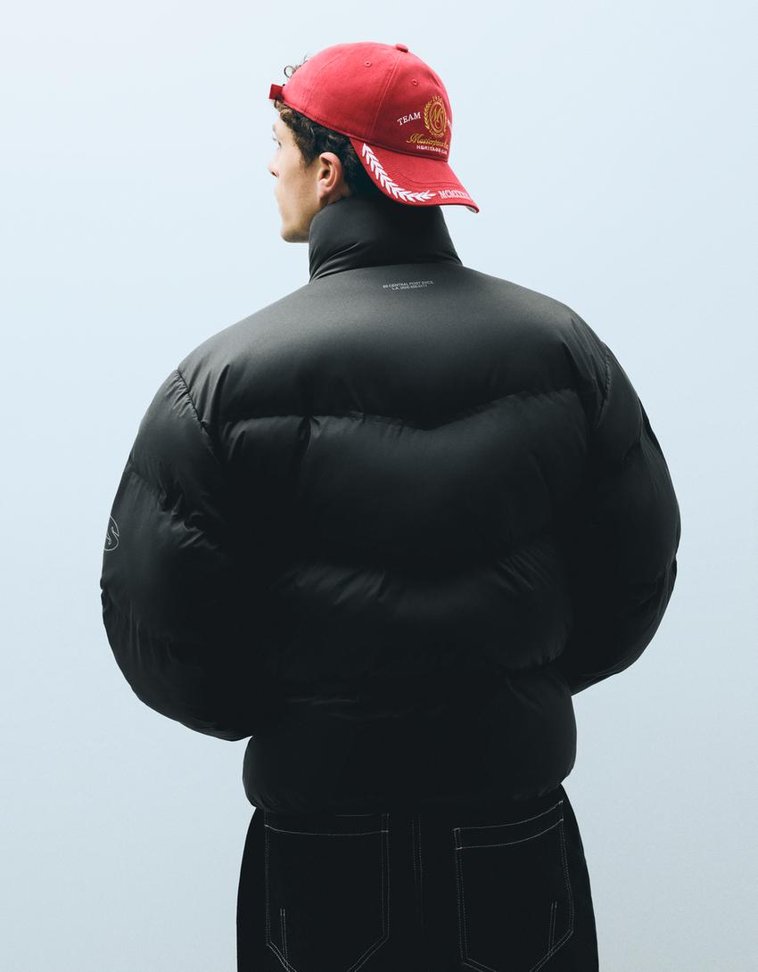 Technical quilted jacket-Black