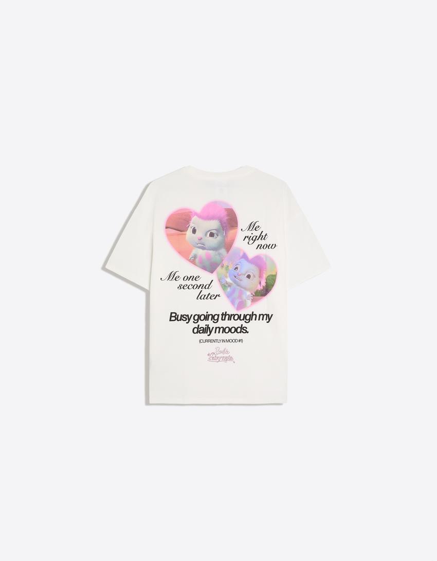 BARBIE print short sleeve T-shirt-Off white