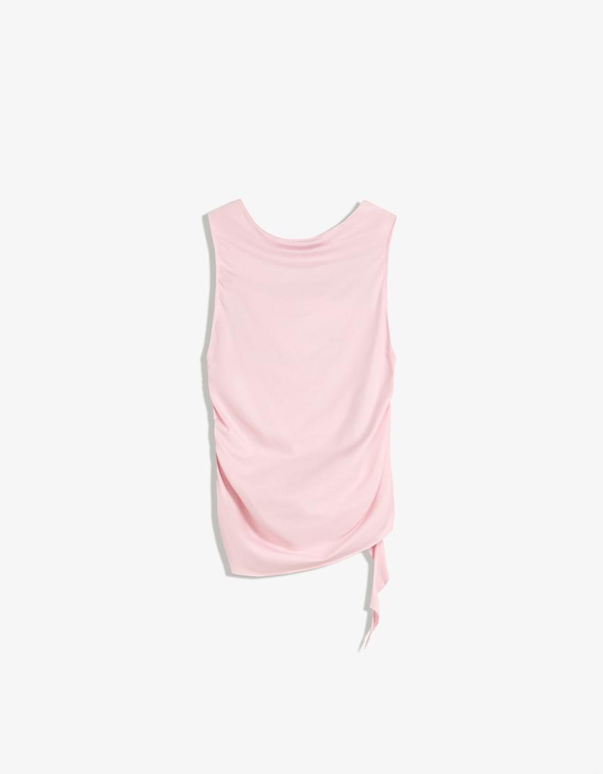 Camiseta sin mangas lazada-Rosa-4