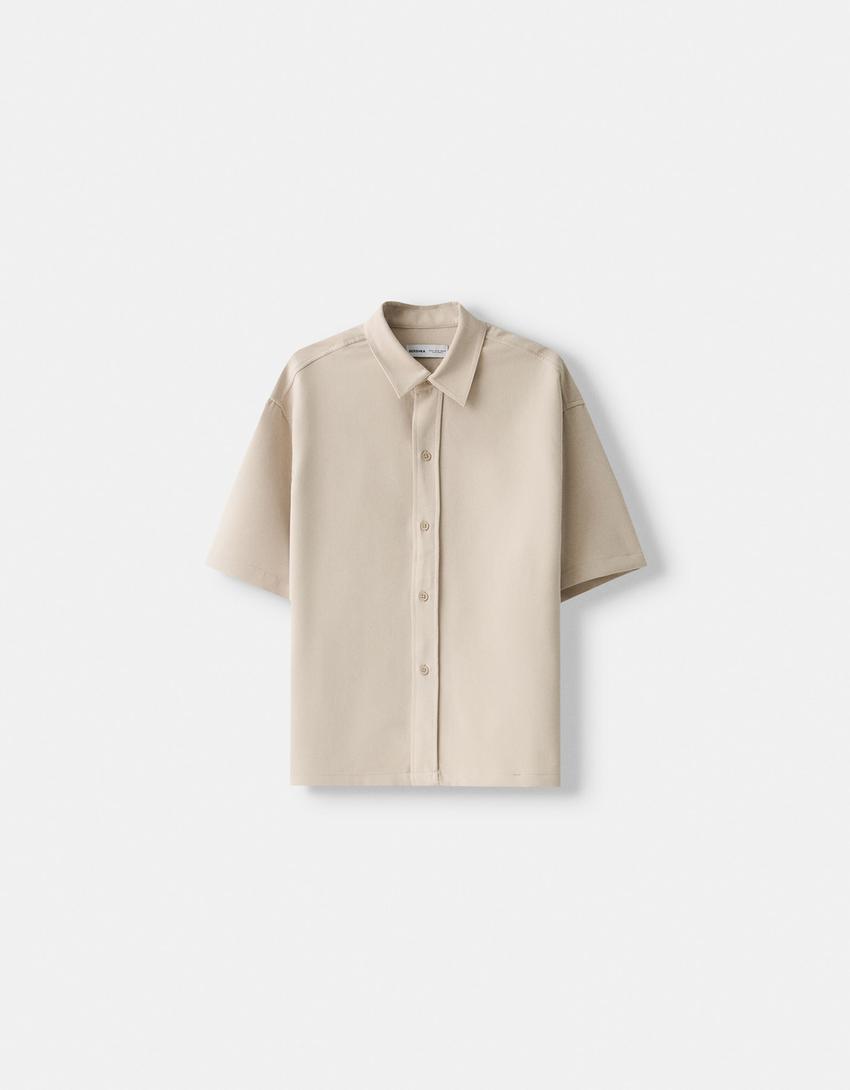 Tailored shirt and trousers set-Sand-5