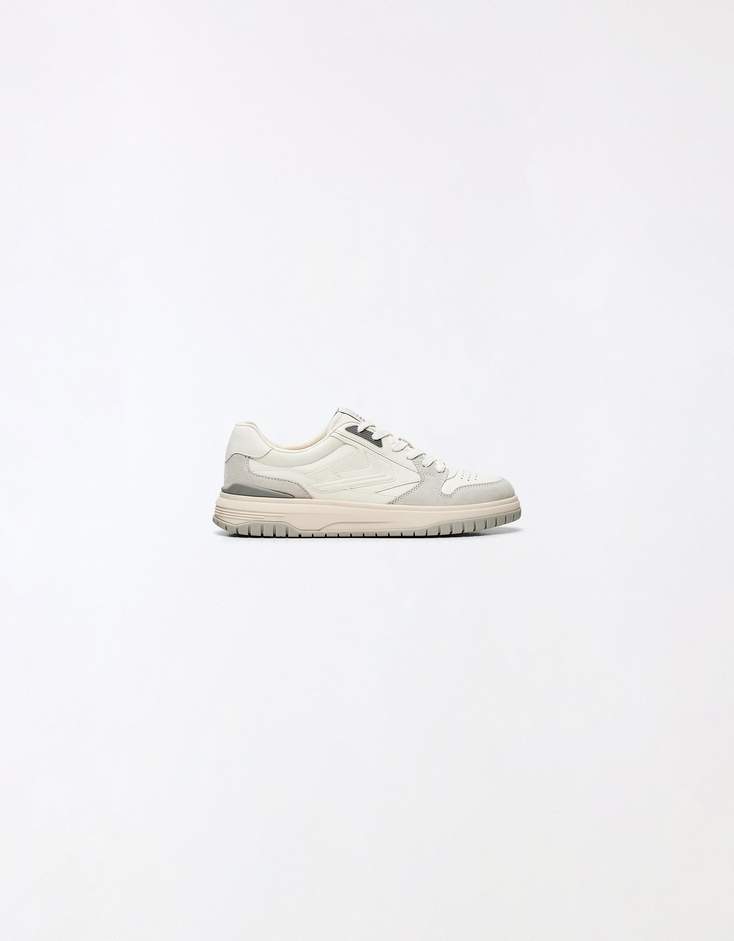 Panelled casual trainers — WHITE