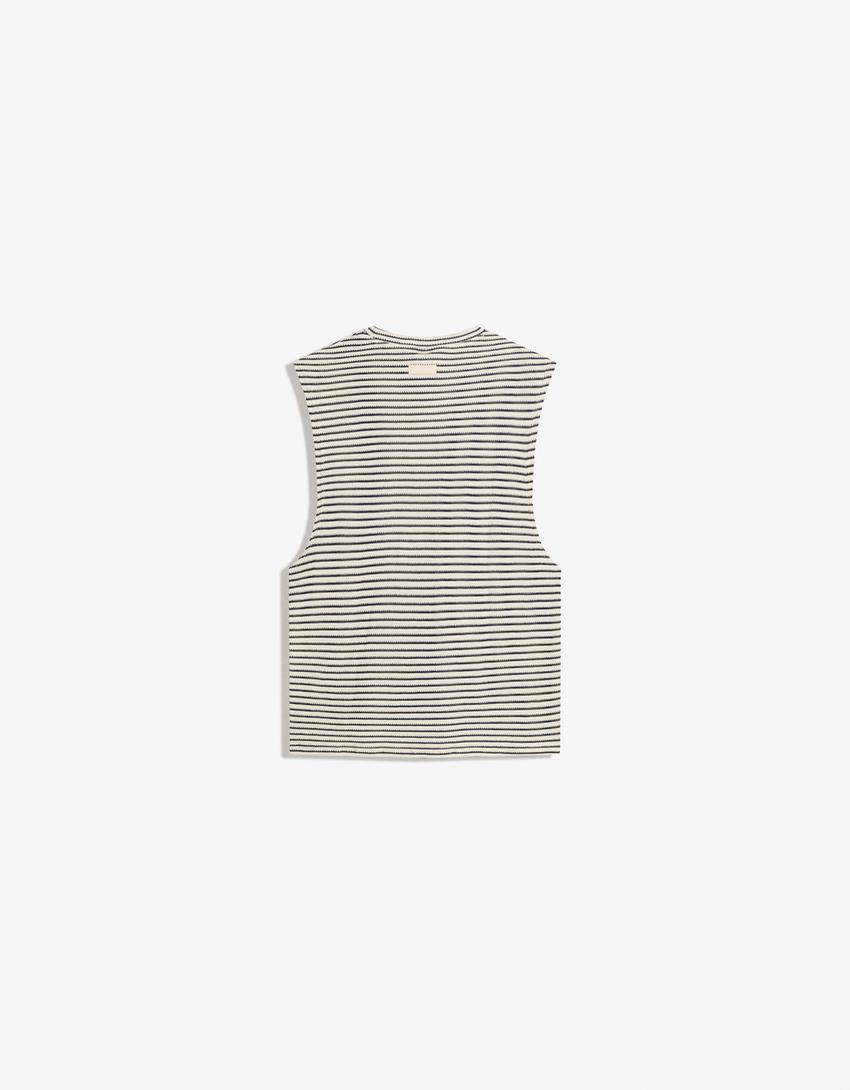 Camiseta sin magas boxy-Blanco-1