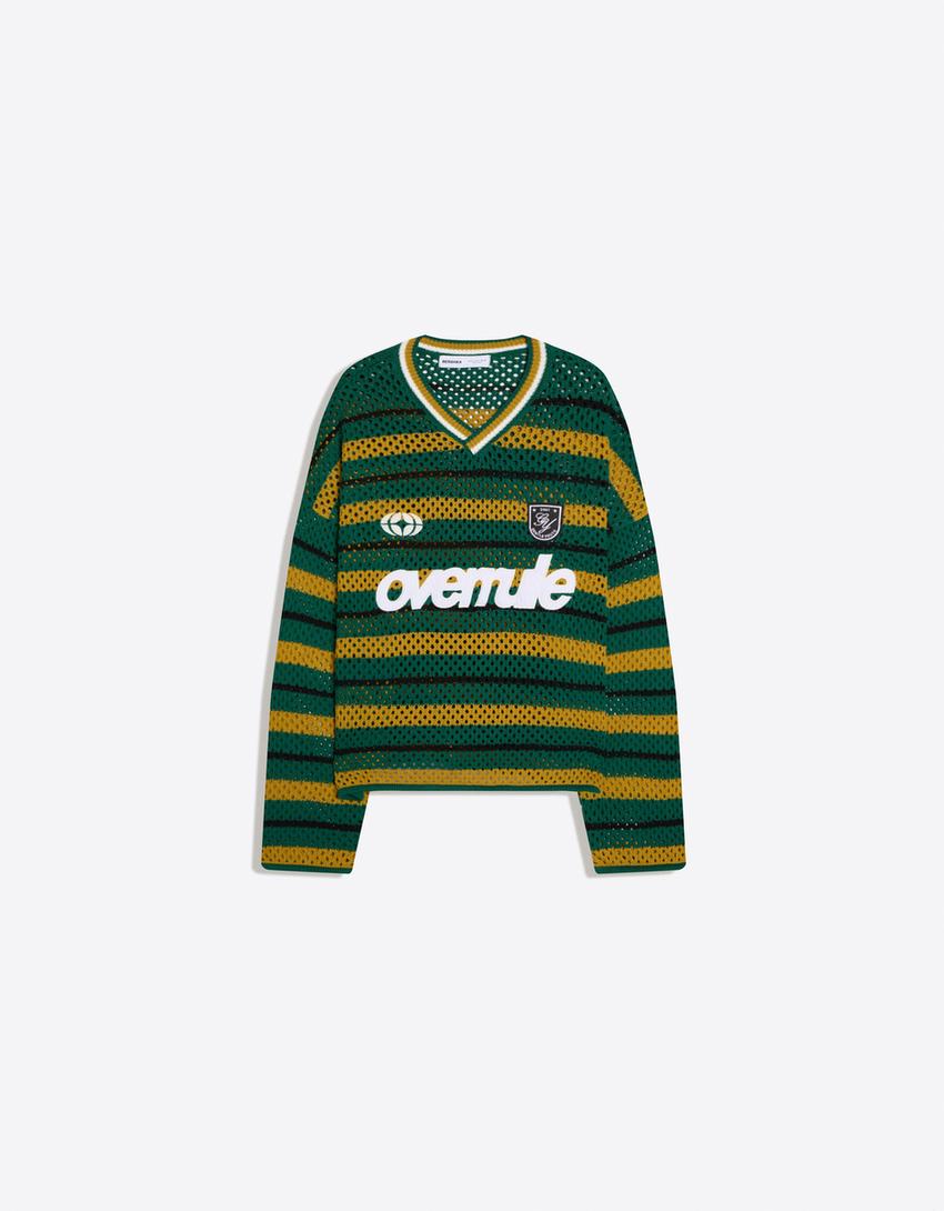 Jersey boxy fit mesh gráfico-Verde