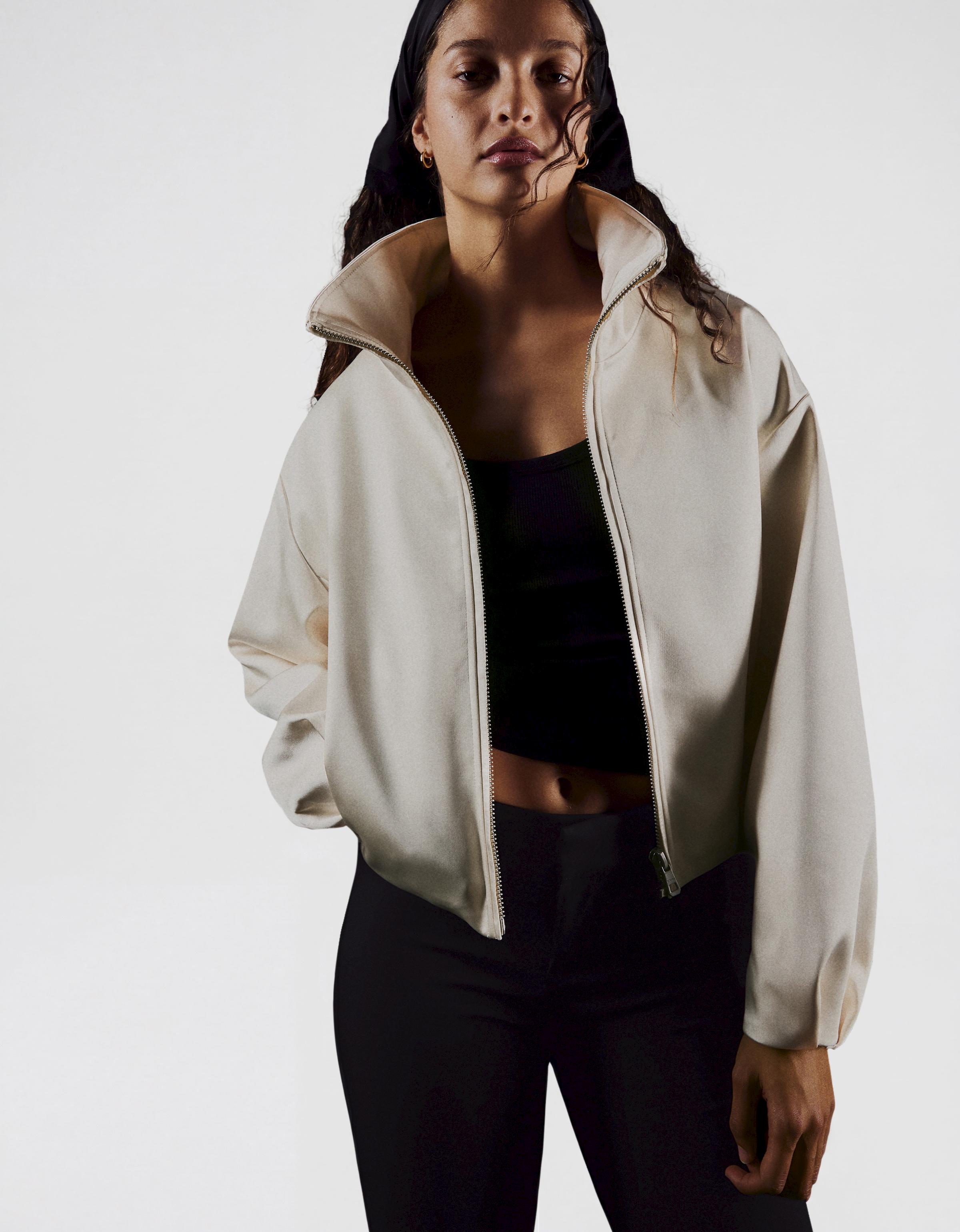 Satin high-neck jacket