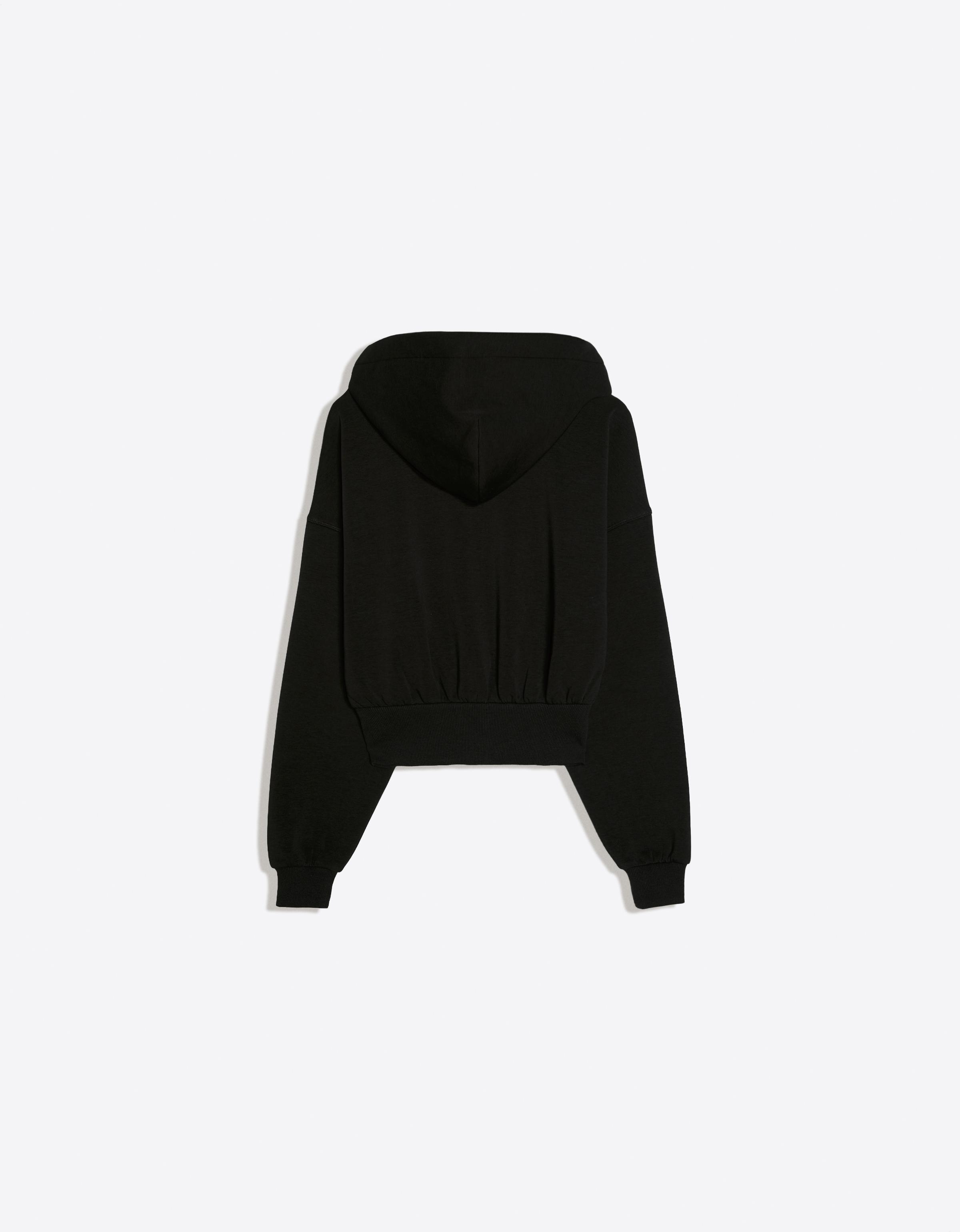 Zip-up hooded sweatshirt with sash — Black