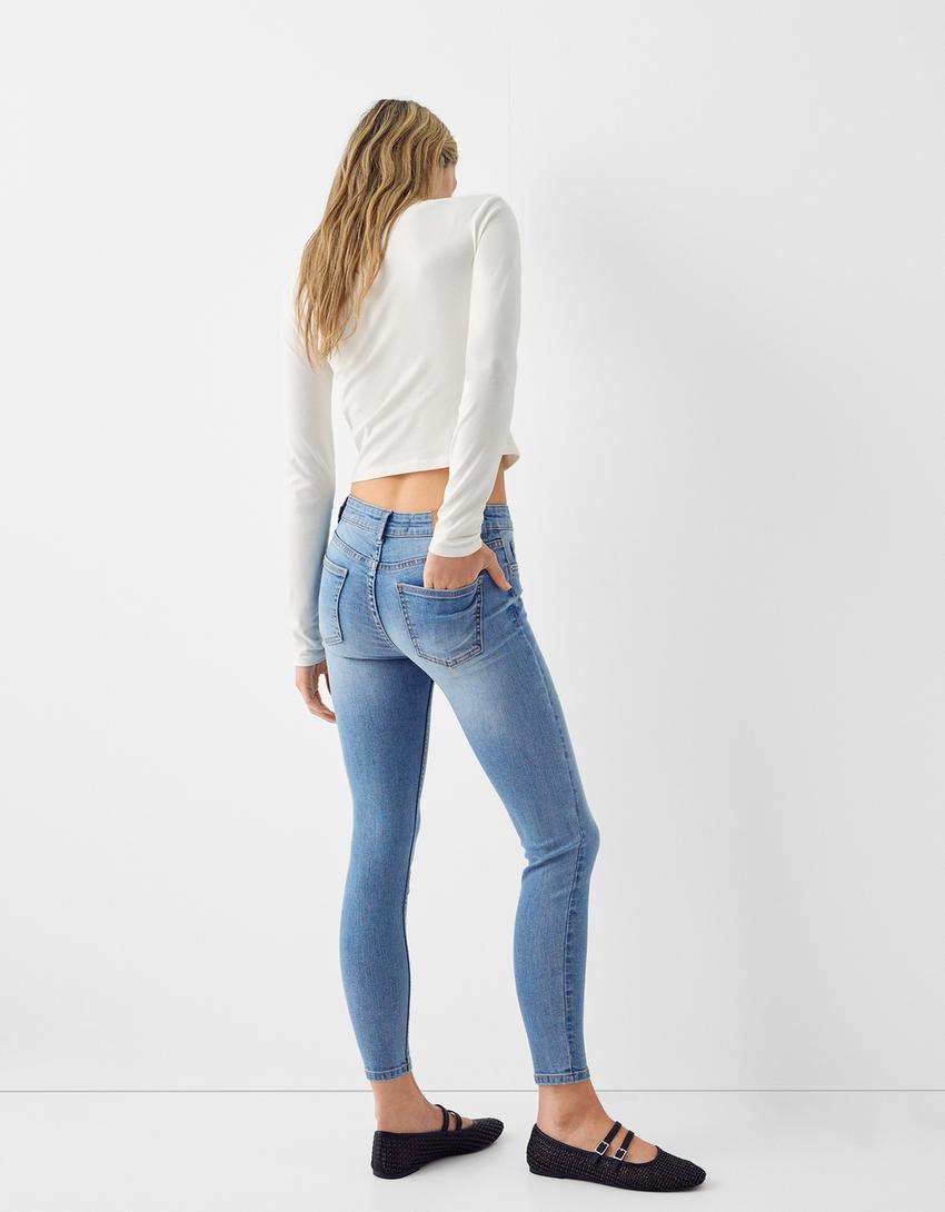 Düşük bel skinny jean-Açık mavi-2