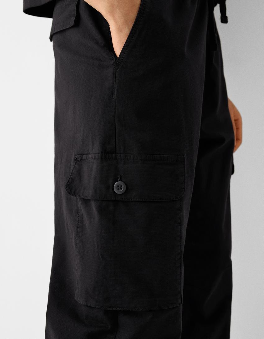 سروال كارغو-أسود-5