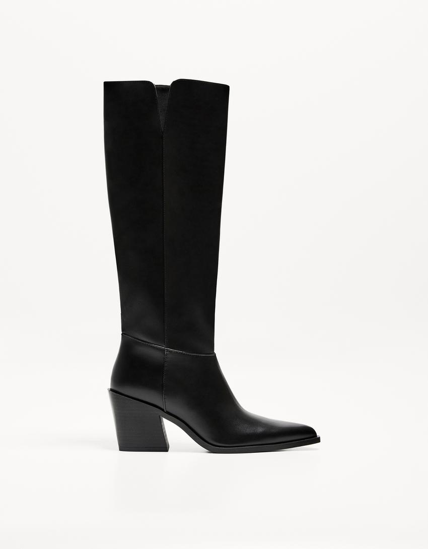 Absatzstiefel im Cowboylook-Schwarz