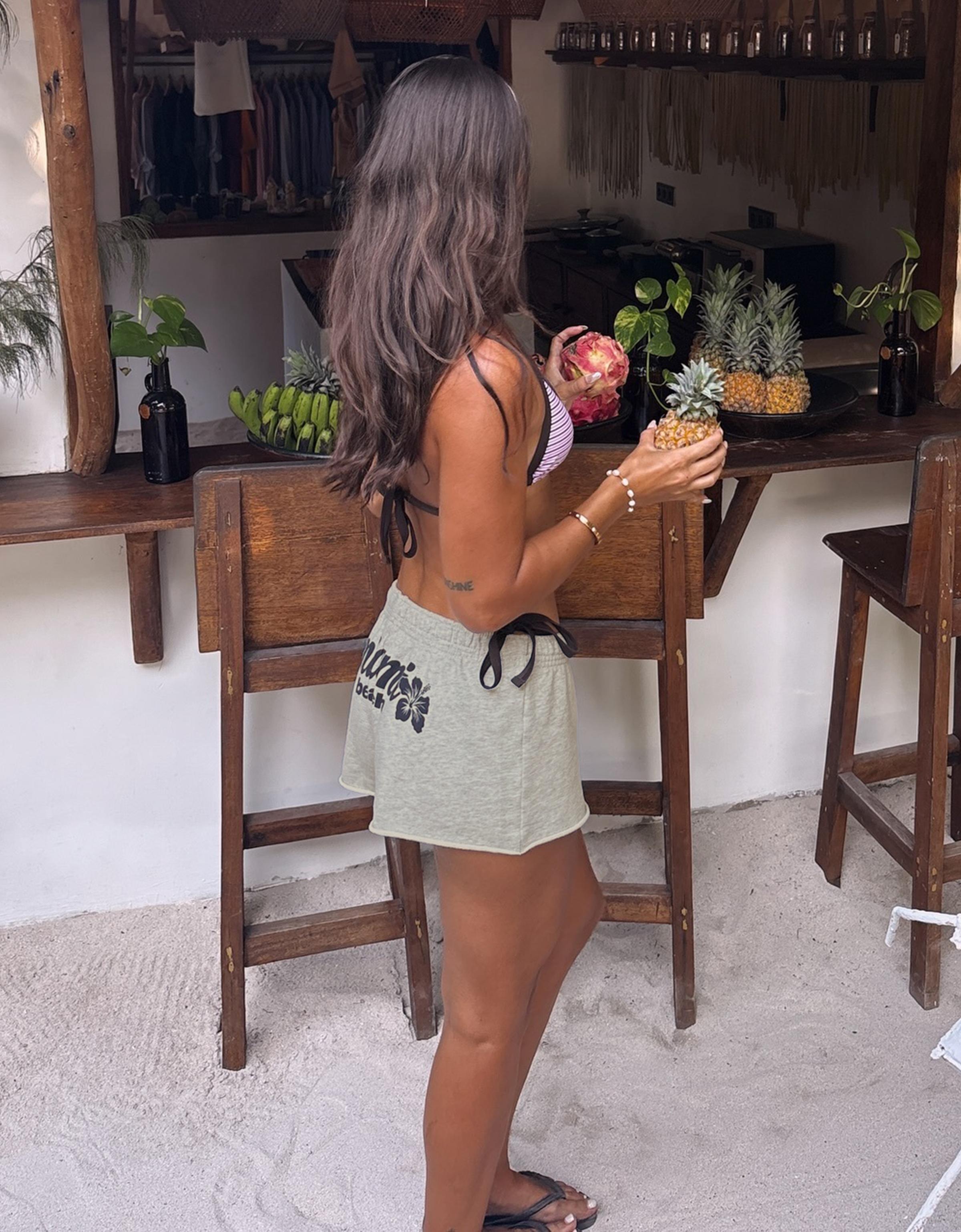 Embroidered jersey shorts — Grey