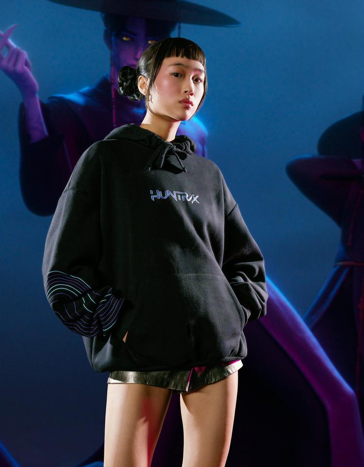 Sudadera KPop Demon Hunters Huntr/x capucha filtro digital