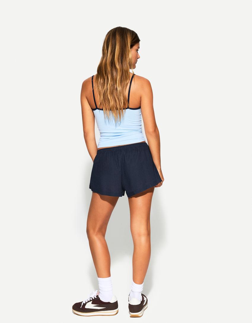 Short mini botones-Marino