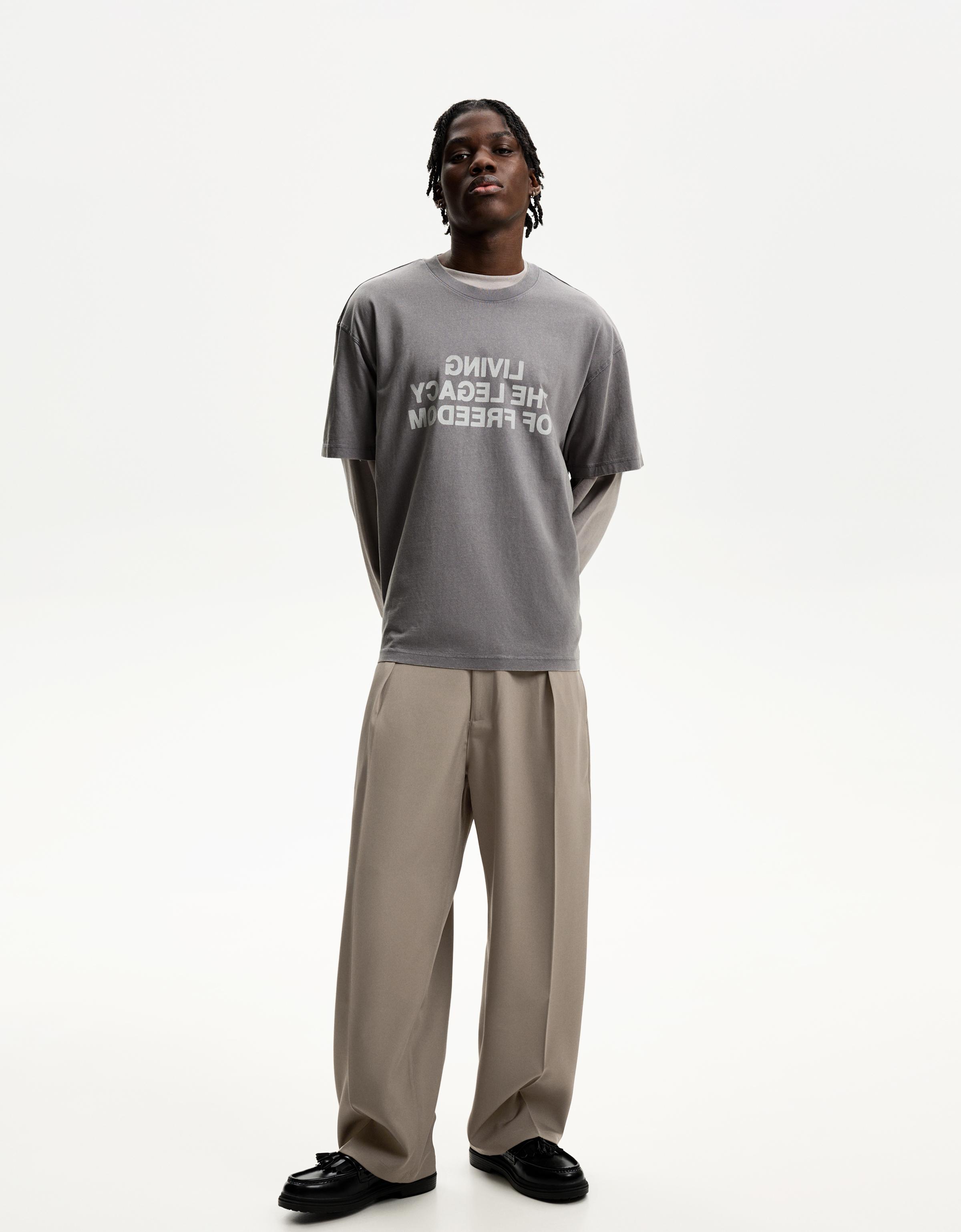 人気ブランドランキング Super baggy tailored pants - Men | Bershka パンツ