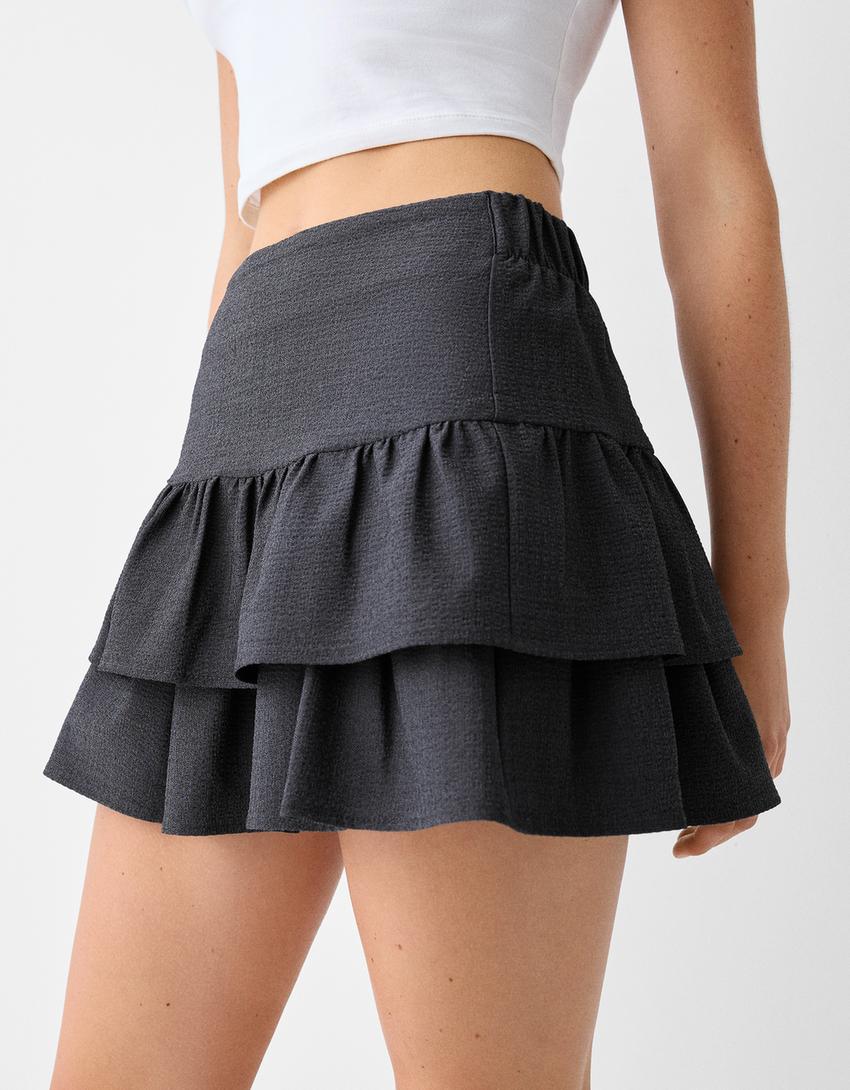 تنورة قصيرة بكشكش-أسود-6