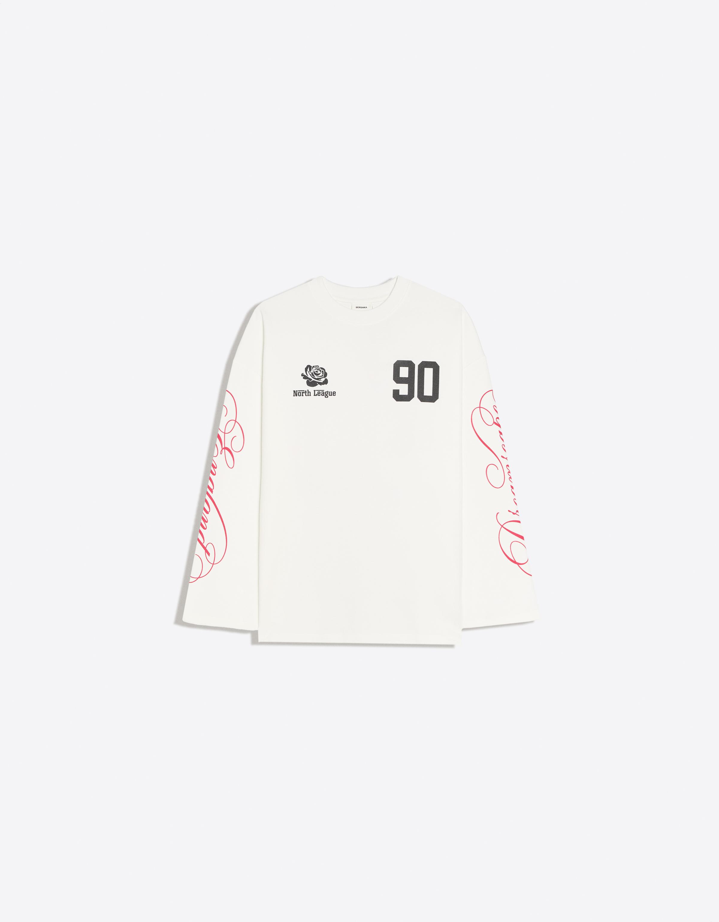 Round neck print sweatshirt — Off white