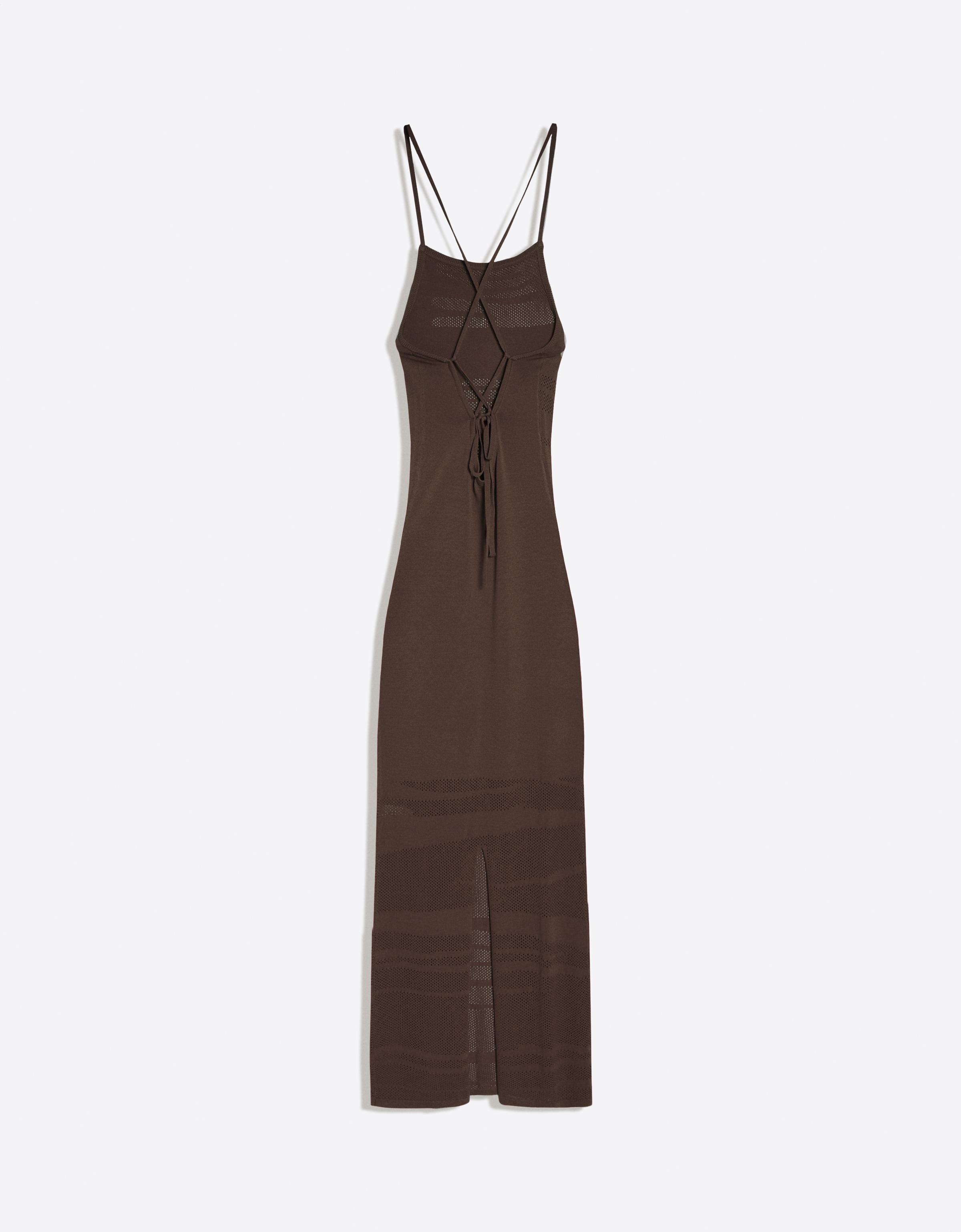 Open-back midi dress — Brown
