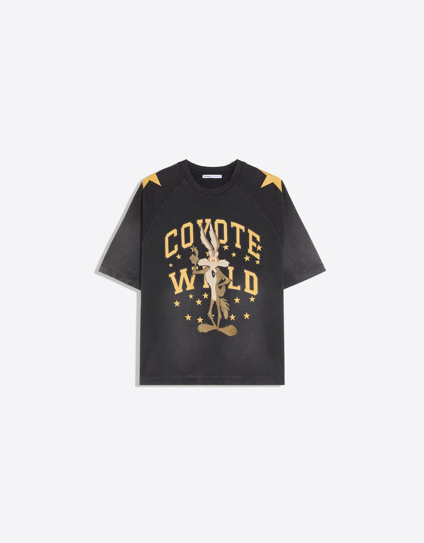 Oversize kısa kollu LOONEY TUNES t-shirt-Gri