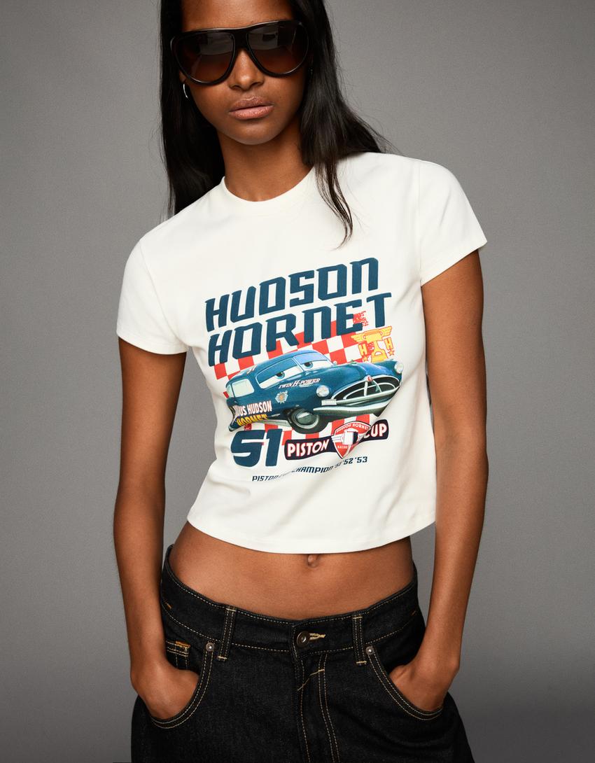 Camiseta Cars manga corta print-Blanco roto