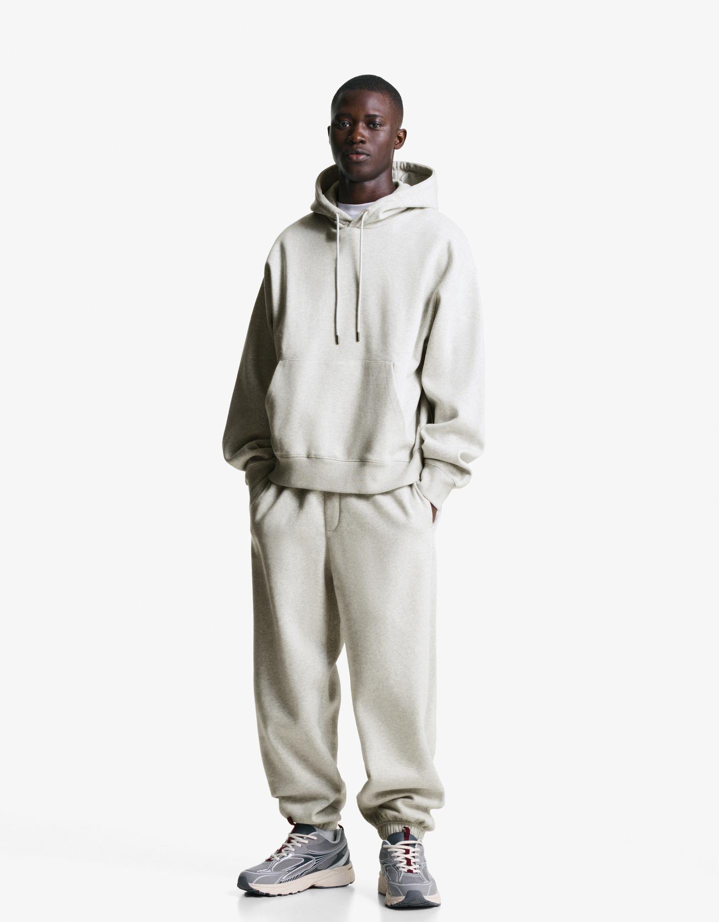 Bershka spodnie jogger z dzianiny dresowej szary