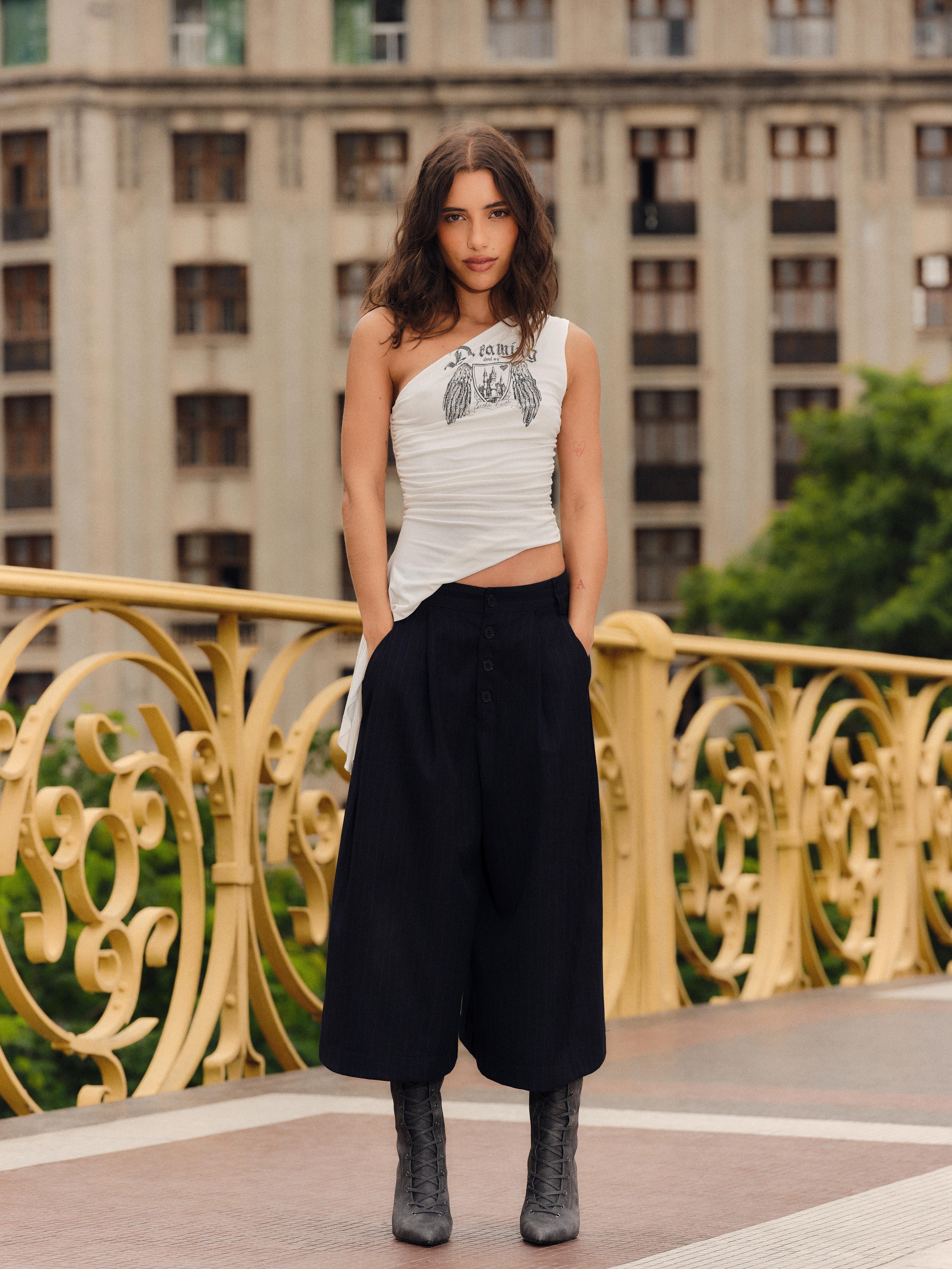 Çizgili culotte bermuda - Görsel 28