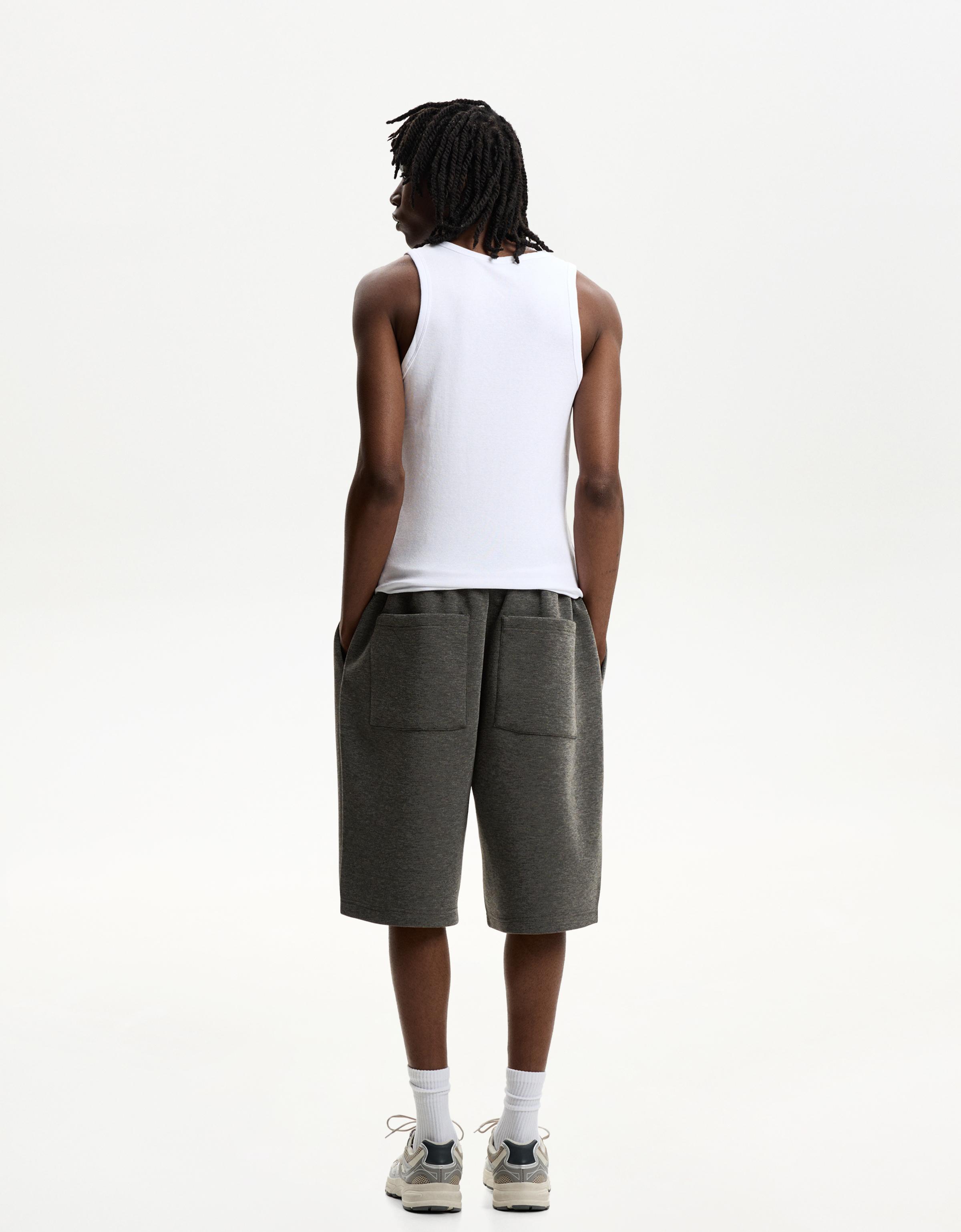 Oversize neoprene-effect Bermuda shorts - Baggy Bermuda