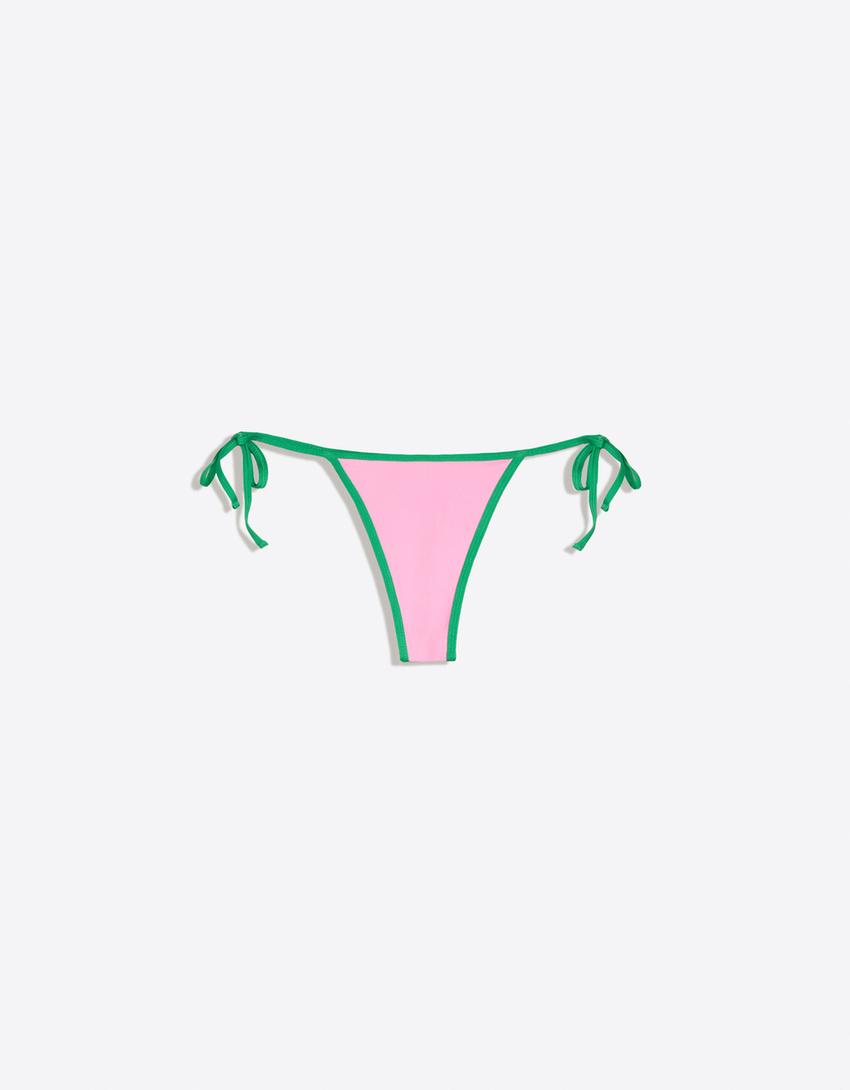 Braguita bikini tanga contraste-Rosa