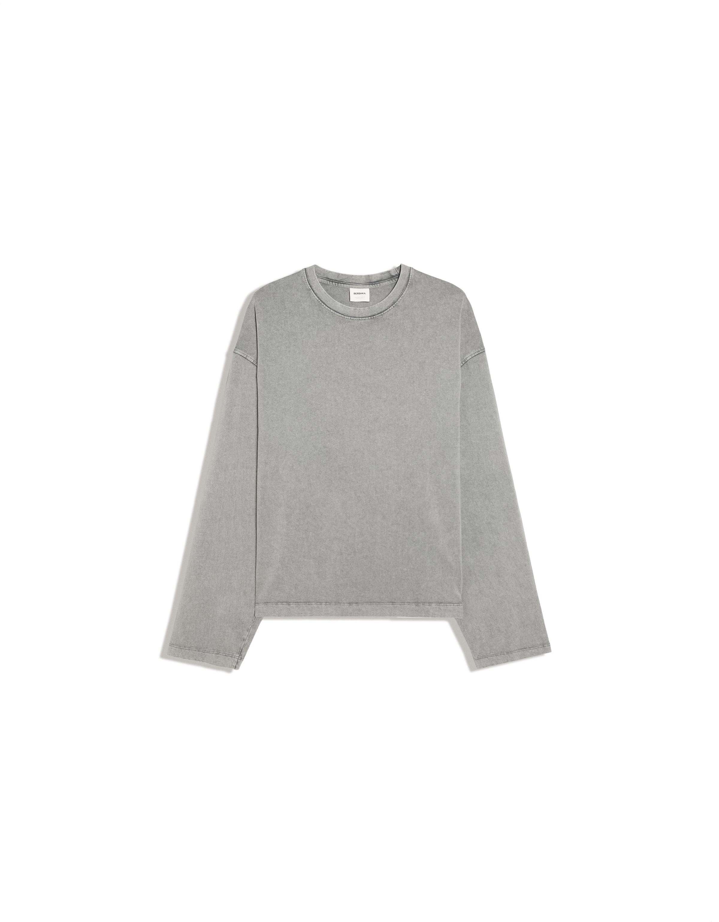 Boxy long sleeve T-shirt — Grey