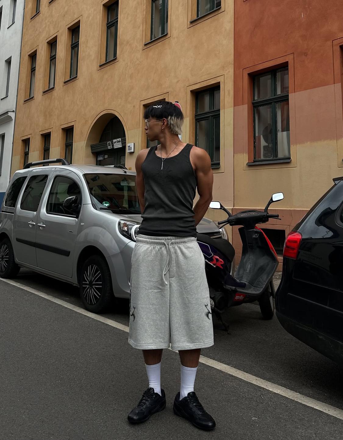 Ribbed printed strappy T-shirt