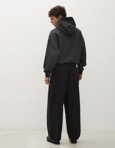 Cross-over pleat baggy trousers — Black 2
