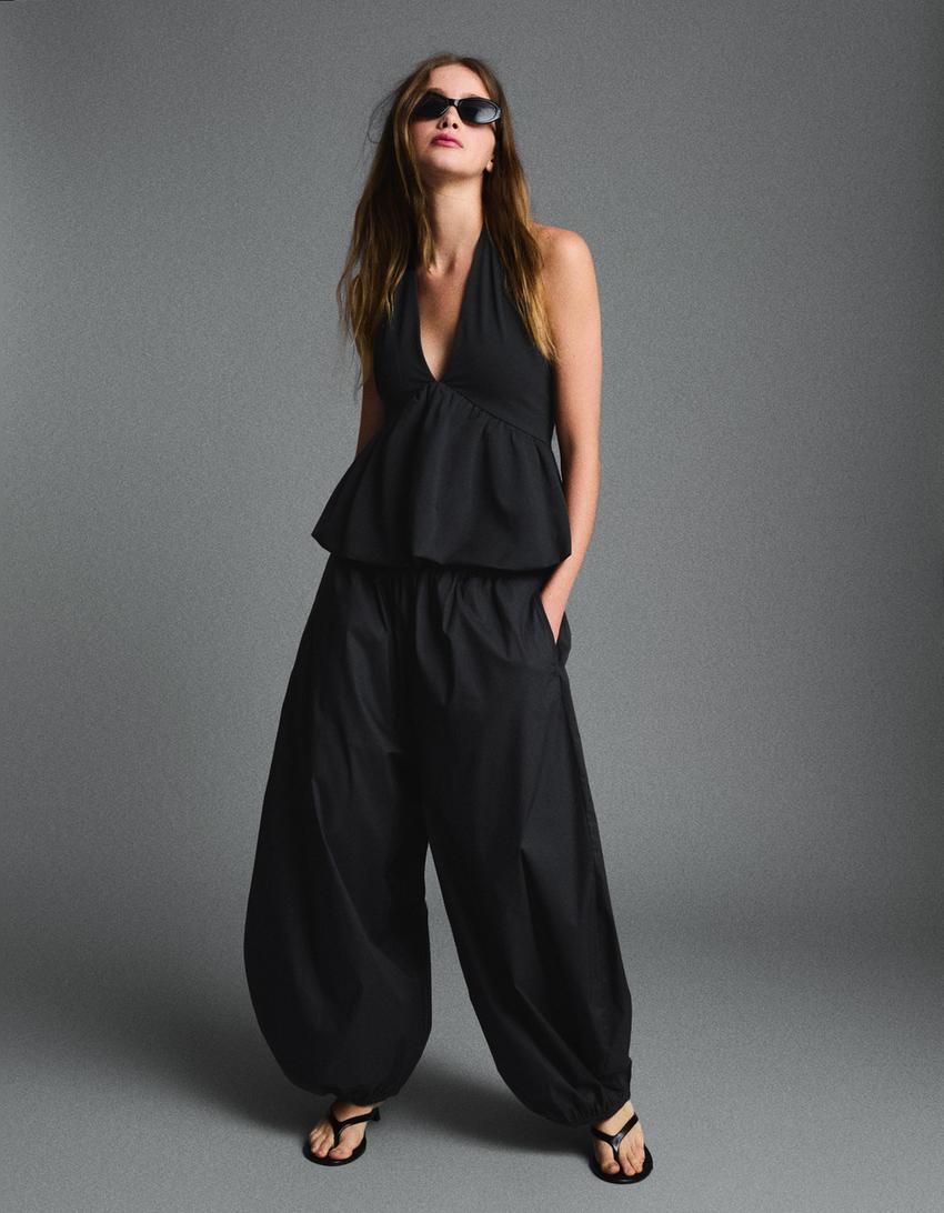 Poplin bloomer pantolon