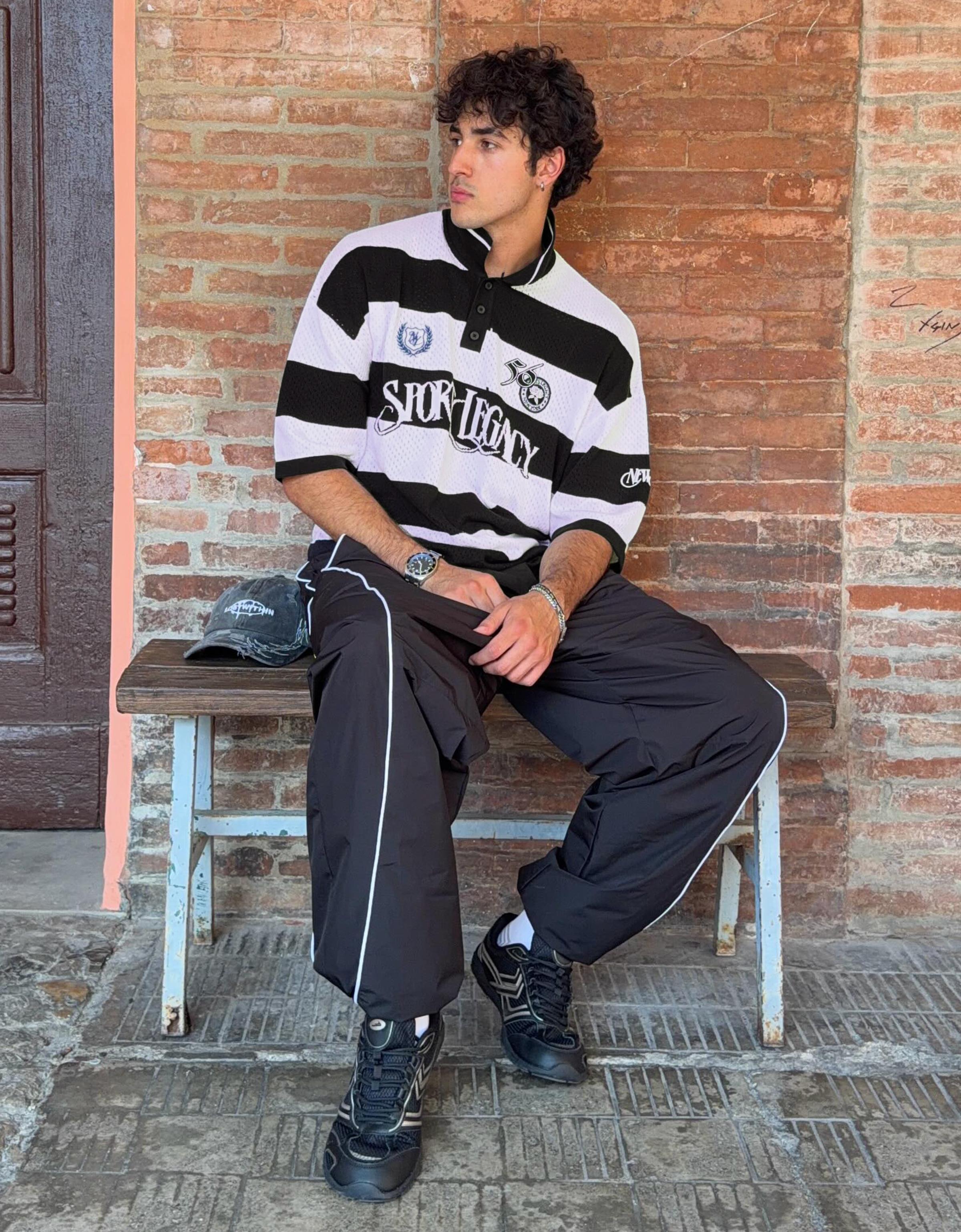 Bershka Kısa kollu file polo yaka tişört görsel 6