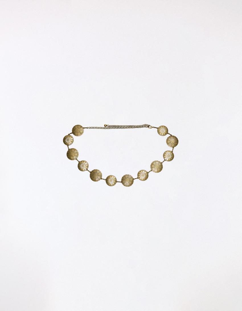 Cadena medallón boho-Oro